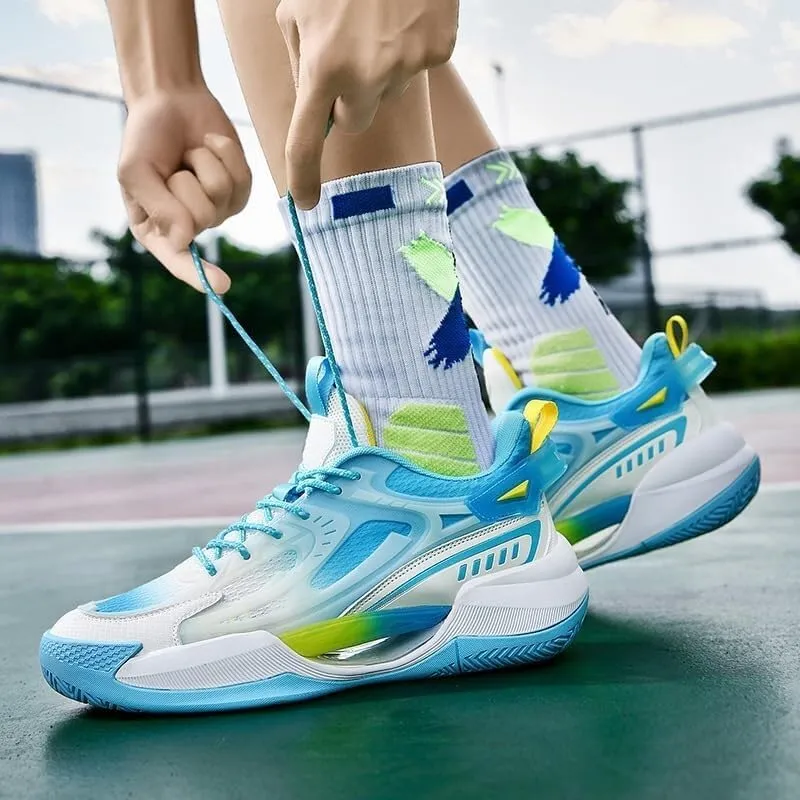 Men's Basketball Shoes Low Cut Breathable Comfortable Shock-Absorbing Anti Slip Fashionable Sports Outdoor Boots