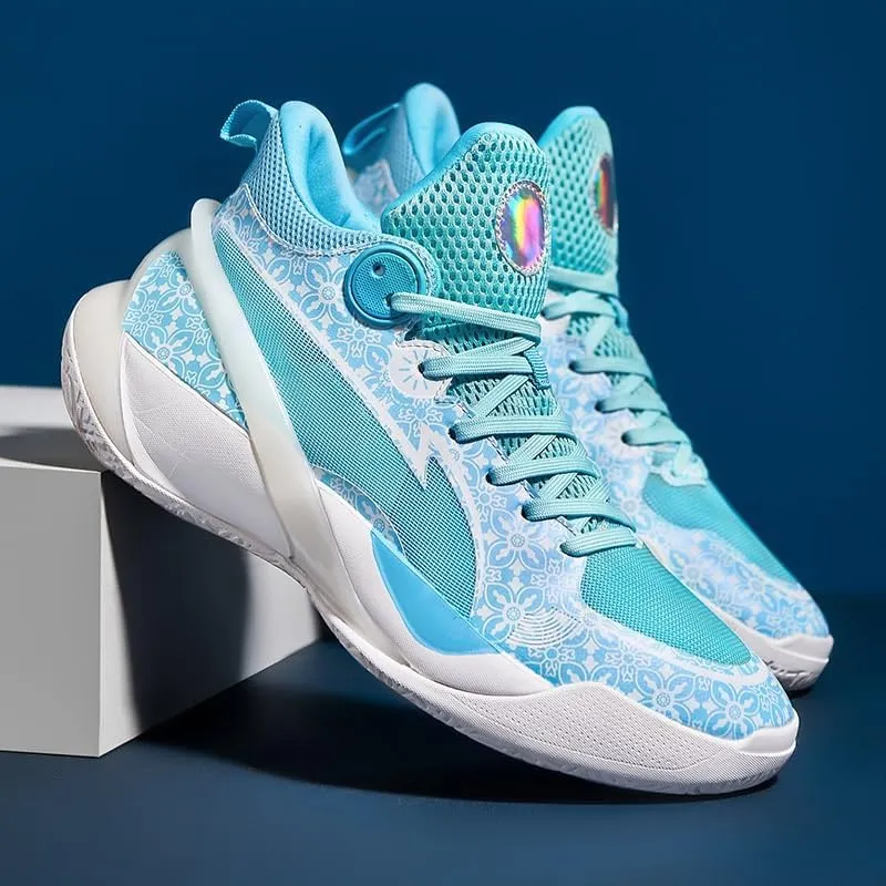Men's Basketball Shoes Mesh Breathable Wear-Resistant Shock-Absorbing Soft Soled Sports Training Boots