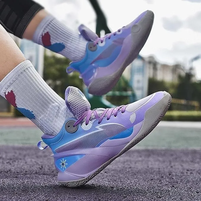 Men's Basketball Shoes Mesh Breathable Wear-Resistant Shock-Absorbing Soft Soled Sports Training Boots