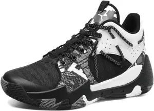 Men's Basketball Shoes with Breathable Mesh High Cut Wear-Resistant, Shock-Absorbing Anti Slip Training Boots