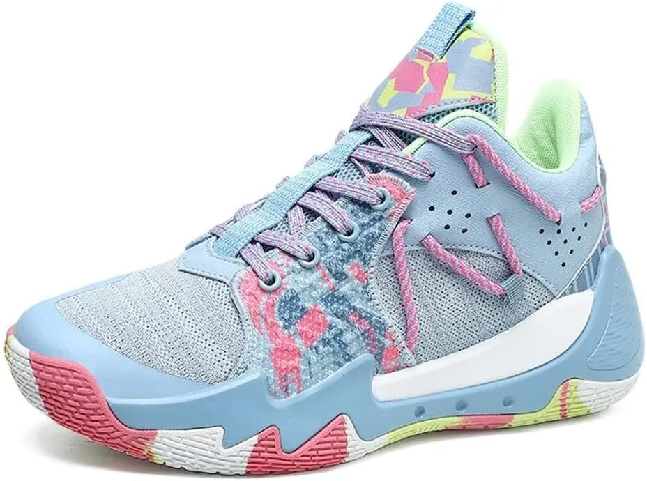 Men's Basketball Shoes with Breathable Mesh High Cut Wear-Resistant, Shock-Absorbing Anti Slip Training Boots