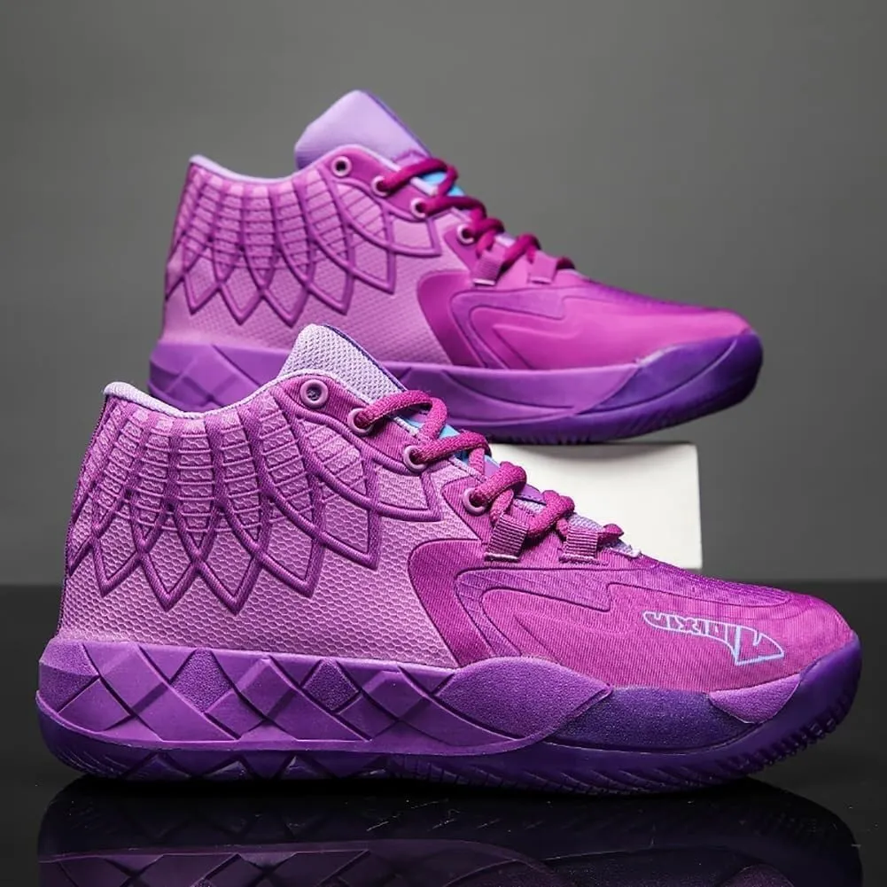 Men's Basketball Shoes with Breathable Mesh Shock-Absorbing Anti Slip Wear-Resistant Casual Fashionable Sports Training Boots