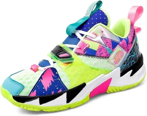Men's Breathable Mesh Basketball Shoes Lightweight Anti Slip Sports Shoes Shock-Absorbing Running Boots