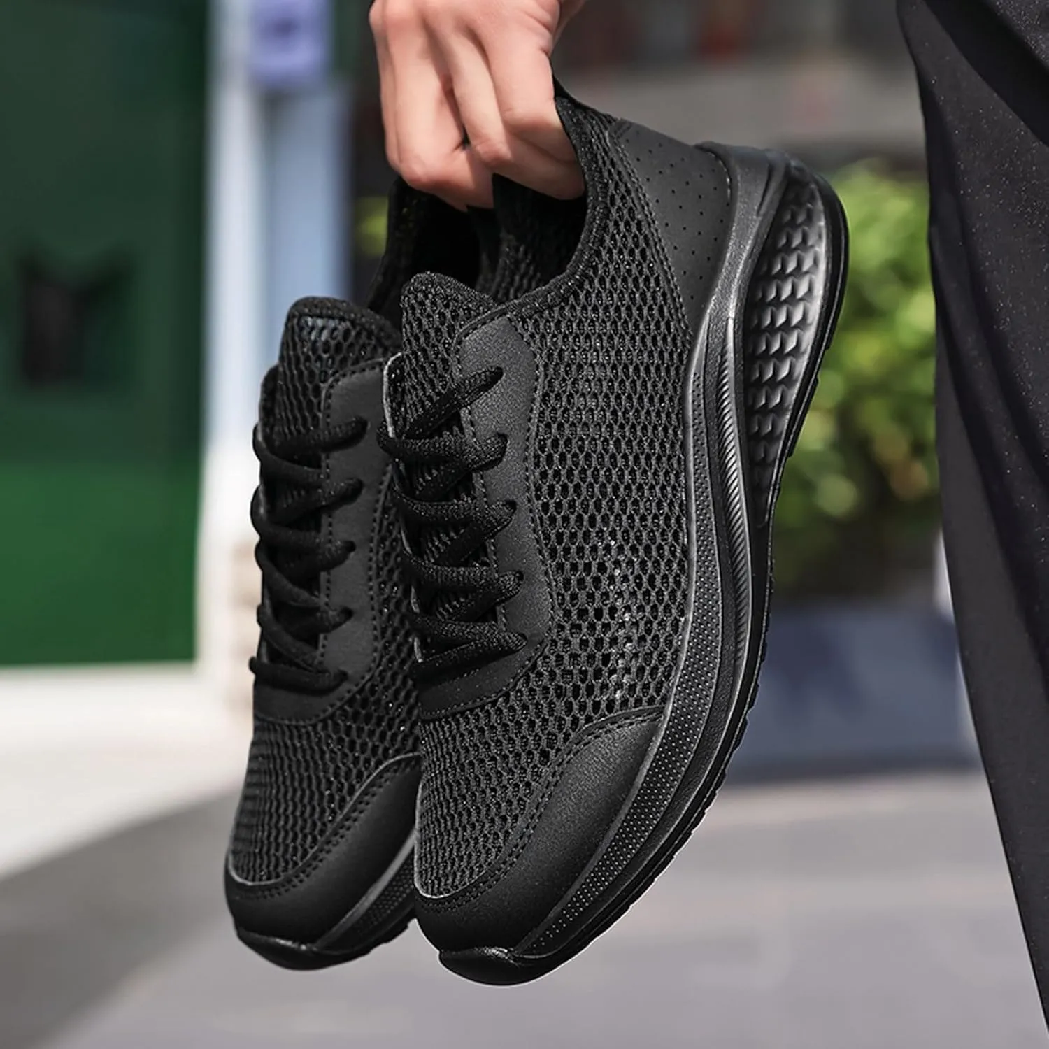 Men's Breathable Sneakers Lightweight Running Shoes for Walking Gym Tennis Casual Outdoor Sports with Slip- Sole
