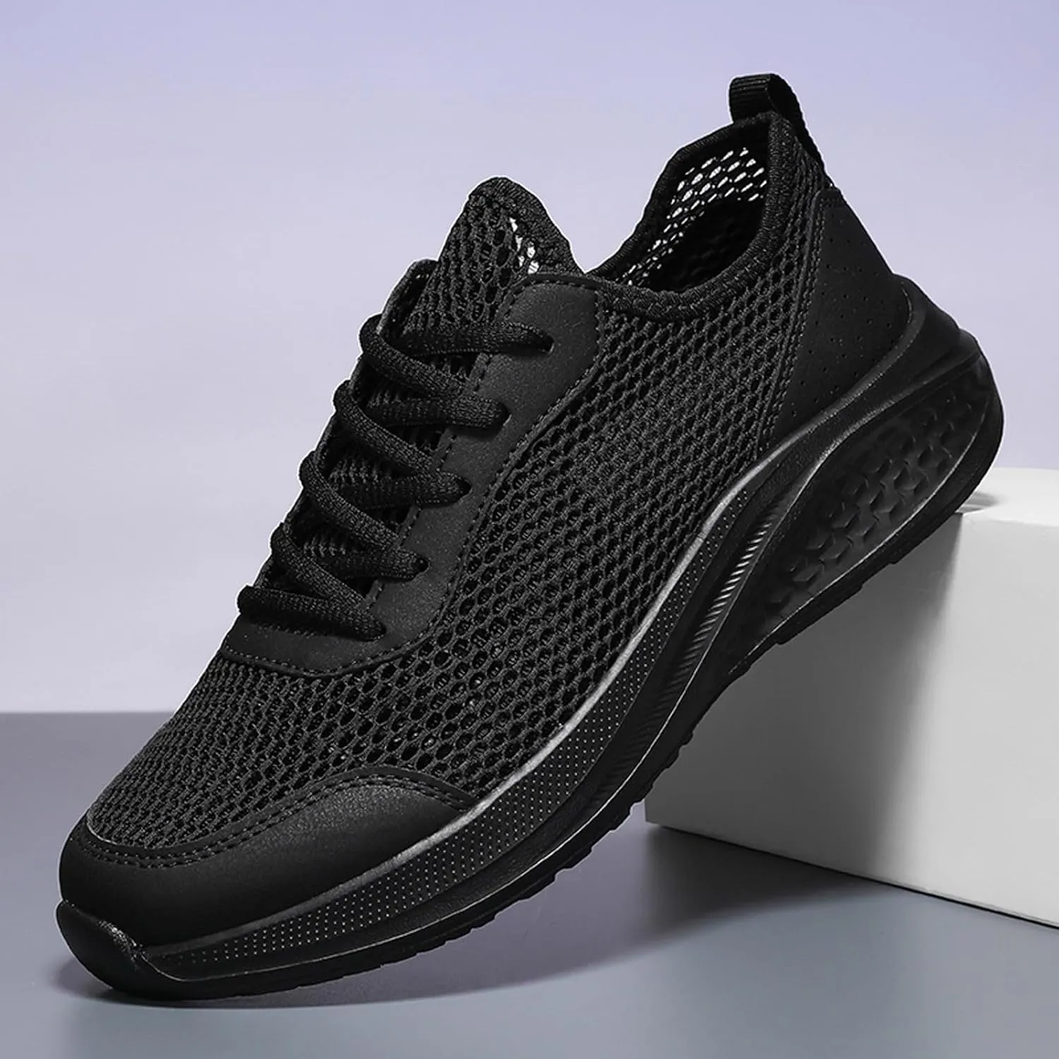 Men's Breathable Sneakers Lightweight Running Shoes for Walking Gym Tennis Casual Outdoor Sports with Slip- Sole
