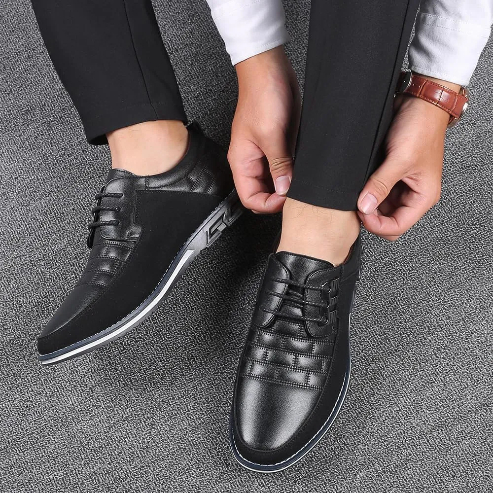 Men's Casual Fashion Loafers Classic Business Leather Loafers Comfortable Breathable Sneaker