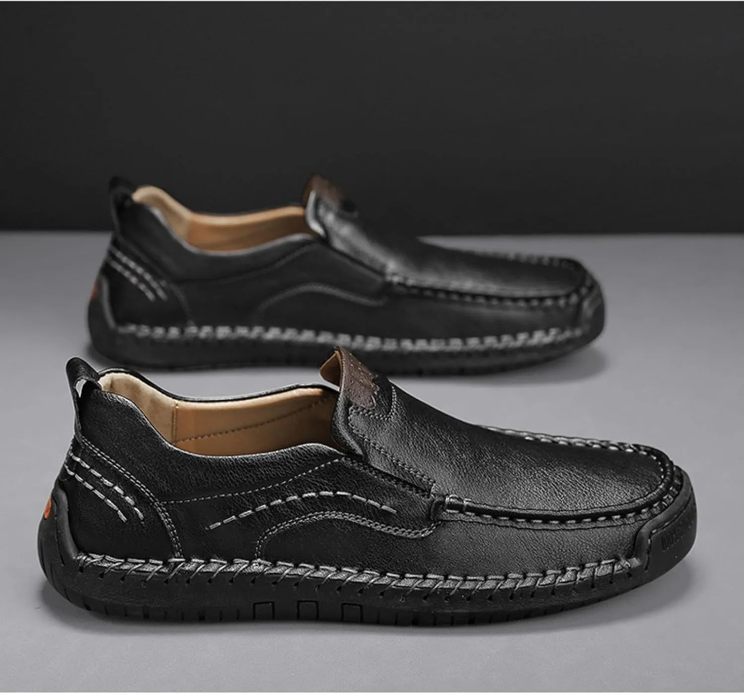 Men's Casual Leather Loafers, Shoes, Slip-in Dress Shoes, Walking Driving Shoes