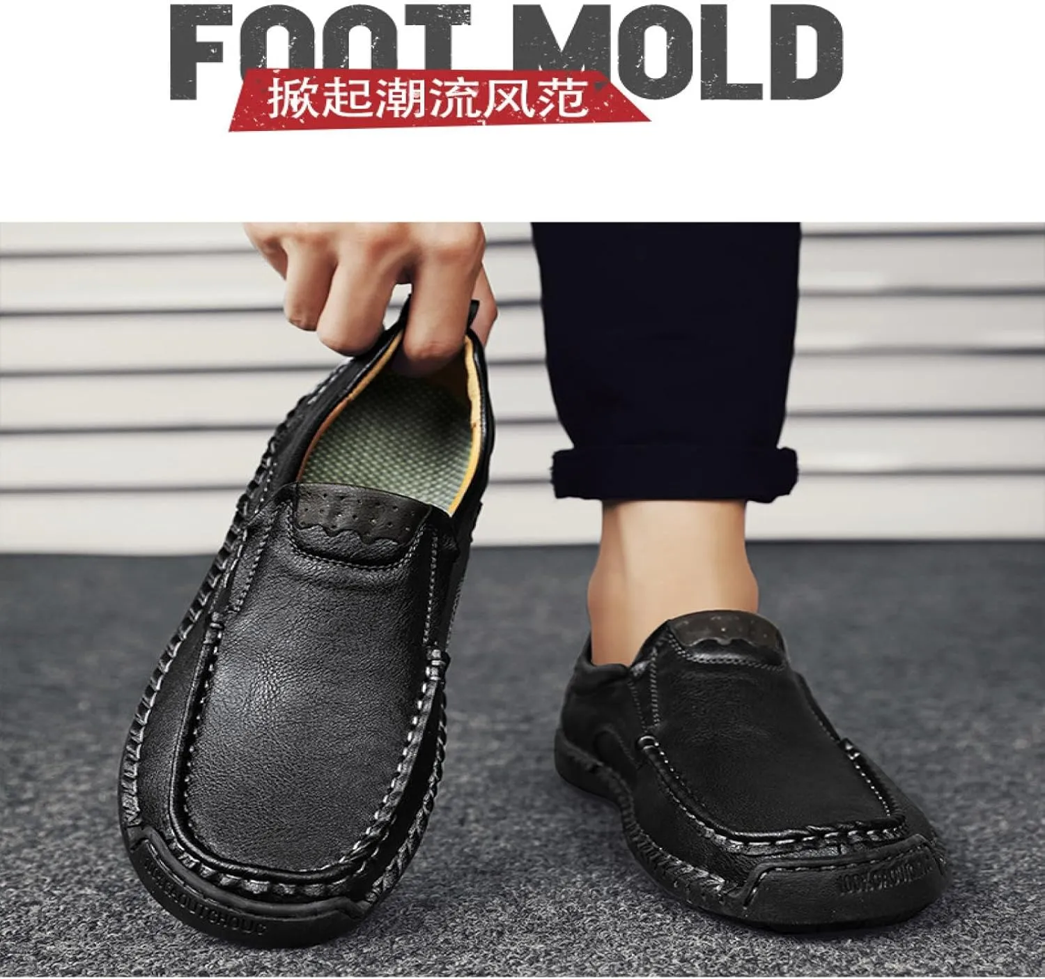 Men's Casual Leather Loafers, Shoes, Slip-in Dress Shoes, Walking Driving Shoes
