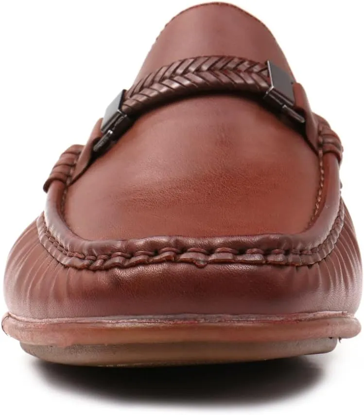 Mens Comfort Loafer, Lightweight Leather Slip on Shoes for Office, Casual Everyday Wear