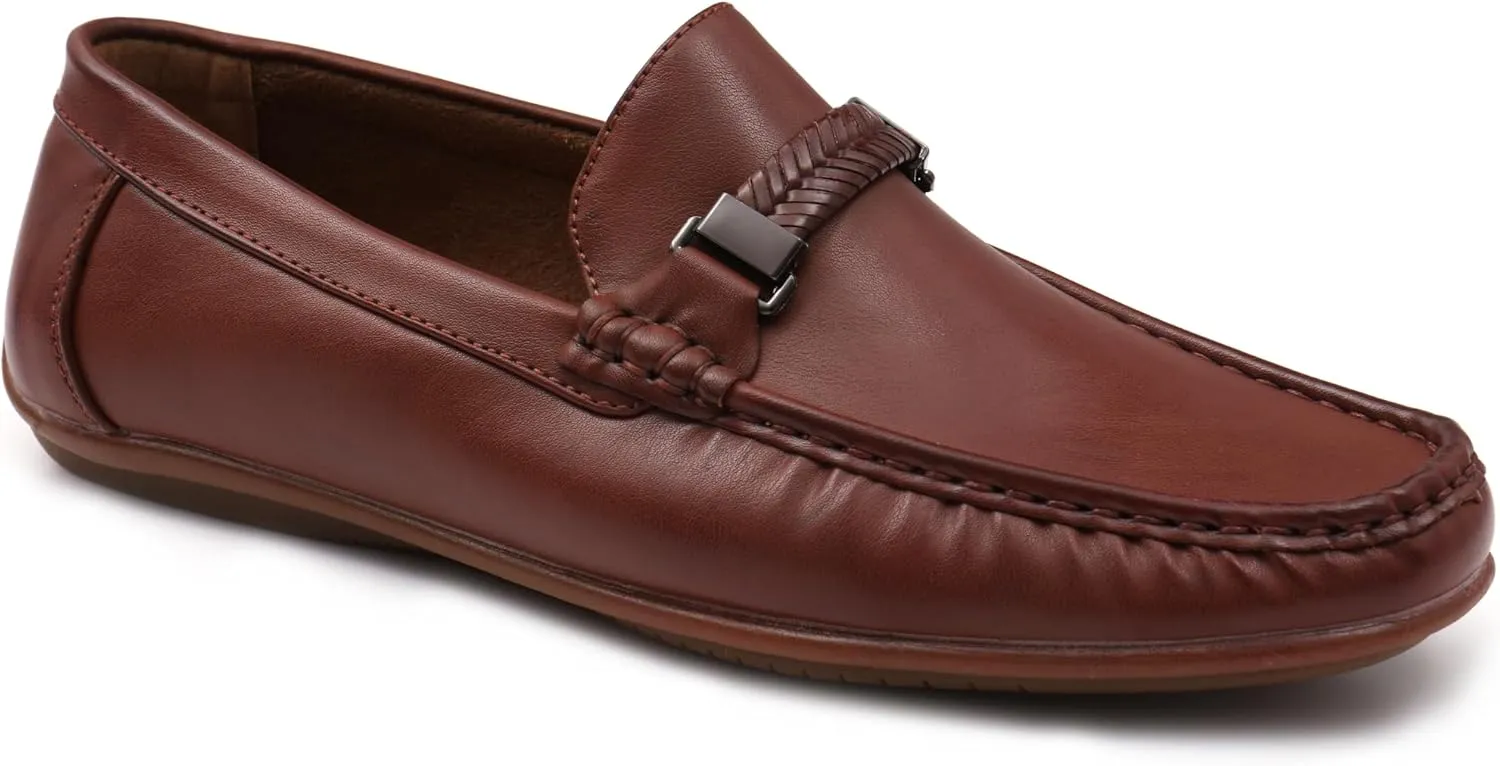 Mens Comfort Loafer, Lightweight Leather Slip on Shoes for Office, Casual Everyday Wear