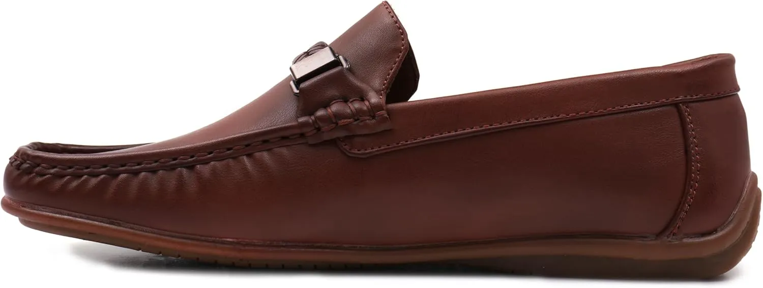 Mens Comfort Loafer, Lightweight Leather Slip on Shoes for Office, Casual Everyday Wear