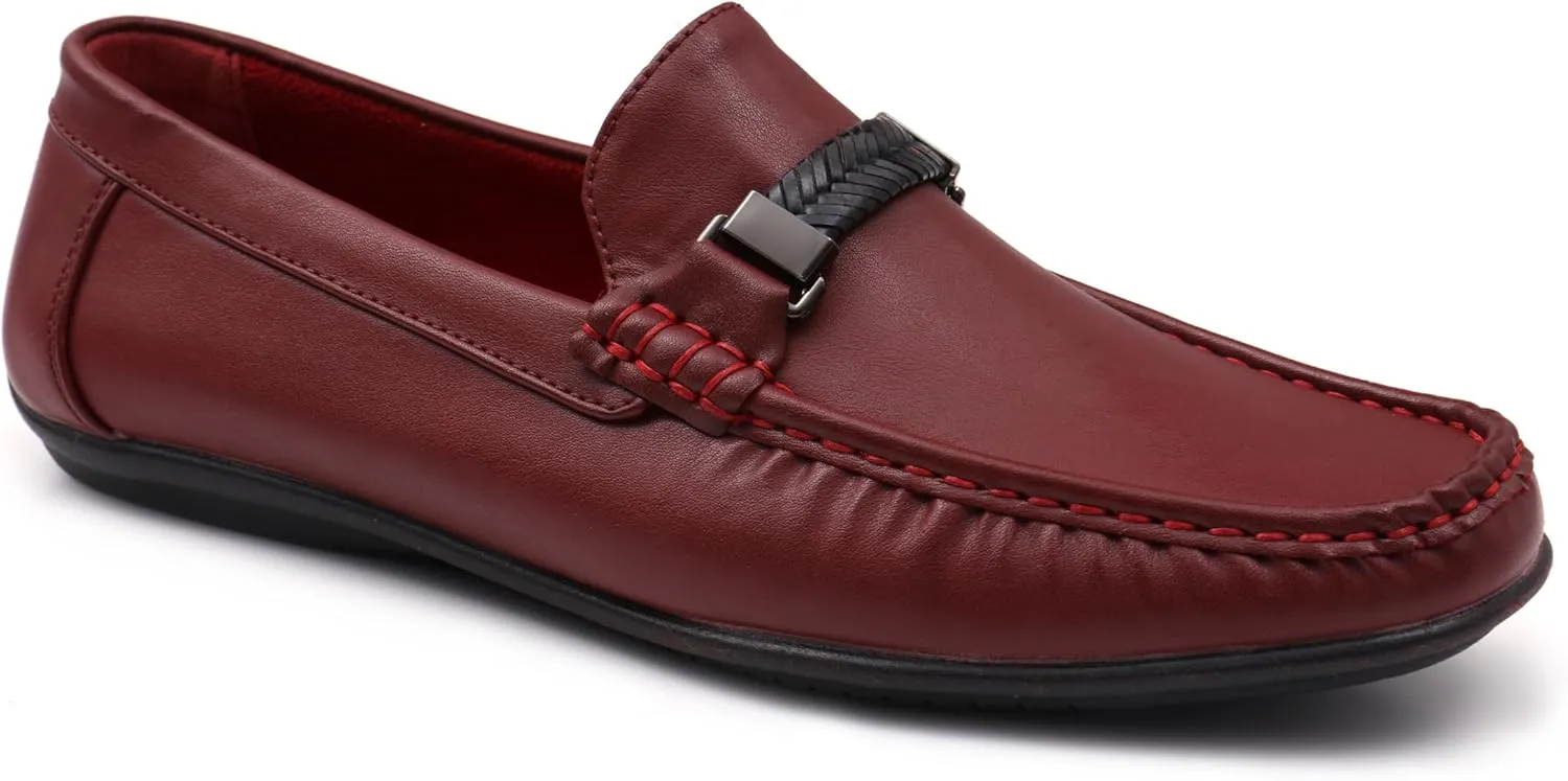 Mens Comfort Loafer, Lightweight Leather Slip on Shoes for Office, Casual Everyday Wear