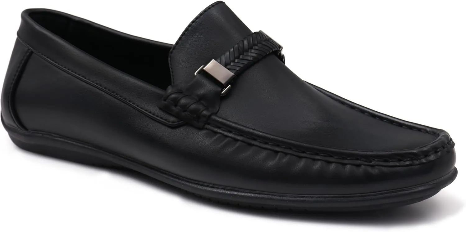 Mens Comfort Loafer, Lightweight Leather Slip on Shoes for Office, Casual Everyday Wear