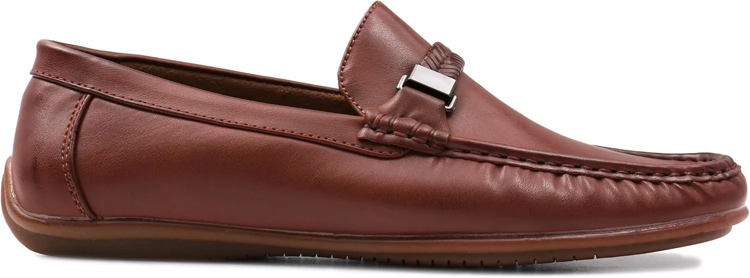 Mens Comfort Loafer, Lightweight Leather Slip on Shoes for Office, Casual Everyday Wear