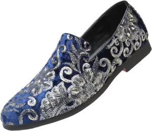 Mens Dress Loafers Slip On Shoes Glitter Wedding Party Prom Shoe Elegant Retro Embroidered Footwear Wedding Walking Outfits