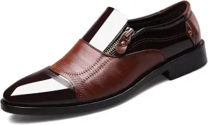 Mens Dress Slip On Loafer Shoes Fashion Patchwork Driving Oxfords Wedding Guest Moccasin Formal Business Work Shoes