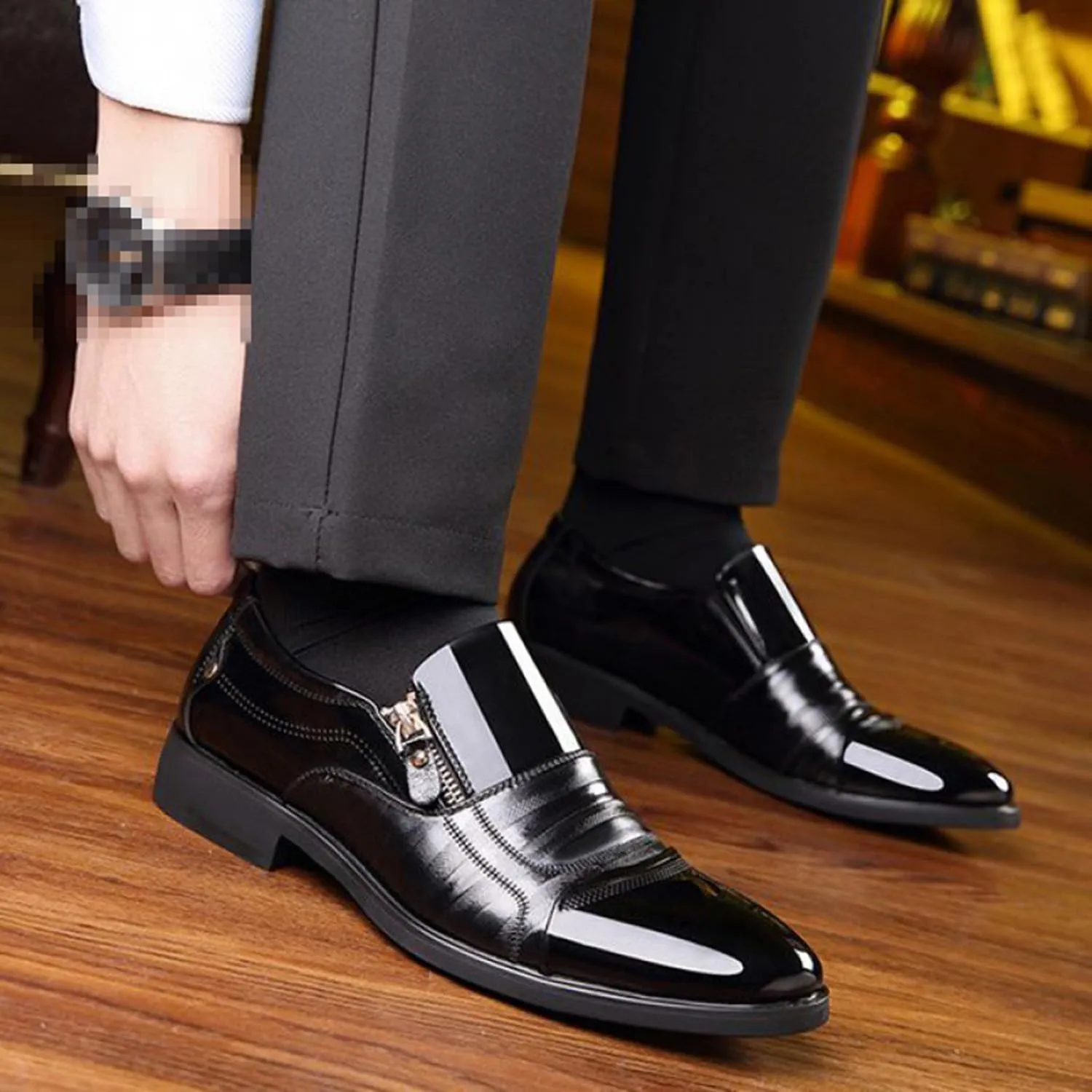 Mens Dress Slip On Loafer Shoes Fashion Patchwork Driving Oxfords Wedding Guest Moccasin Formal Business Work Shoes