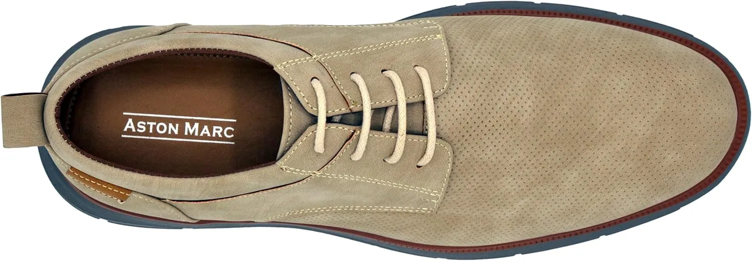 Mens EGLON Oxford, Lightweight Lace Up Sneakers, Casual Perforated Leather Shoes, Comfortable Everyday Wear (Sizes 8-12)