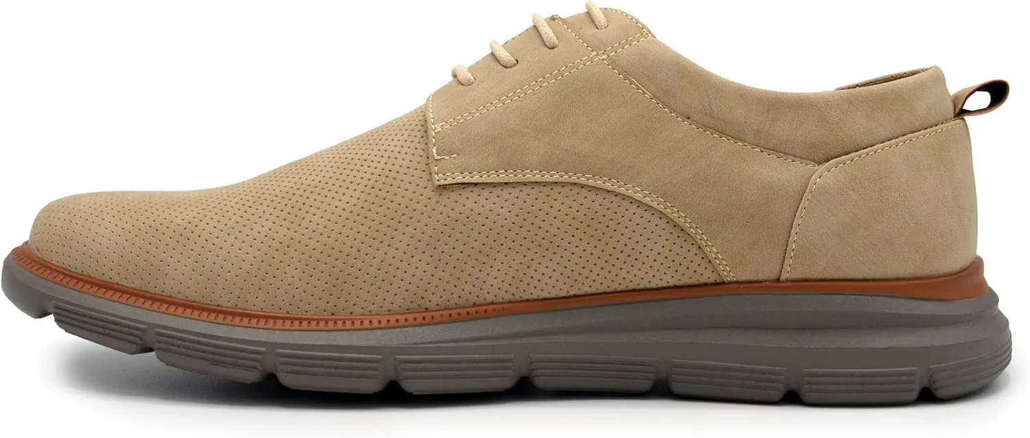 Mens EGLON Oxford, Lightweight Lace Up Sneakers, Casual Perforated Leather Shoes, Comfortable Everyday Wear (Sizes 8-12)