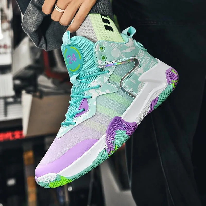 Men's Fashionable Basketball Shoes Anti Slip Shock-Absorbing Rebound Wear-Resistant Outdoor Training Sports Shoes