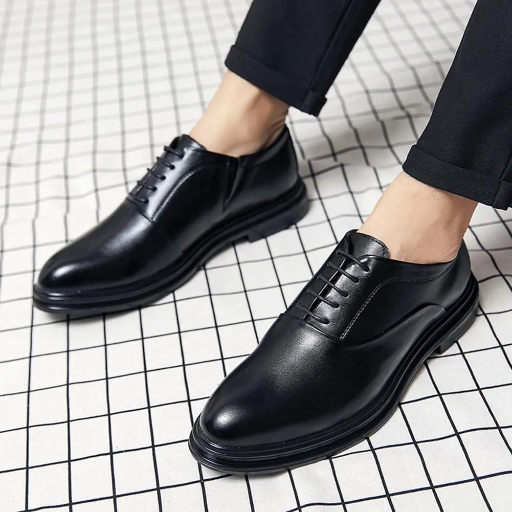Men's Formal Oxford Shoes Casual Lace-up Derbys, Comfortable School Shoes for Boy, Teen in Business, Party and Wedding
