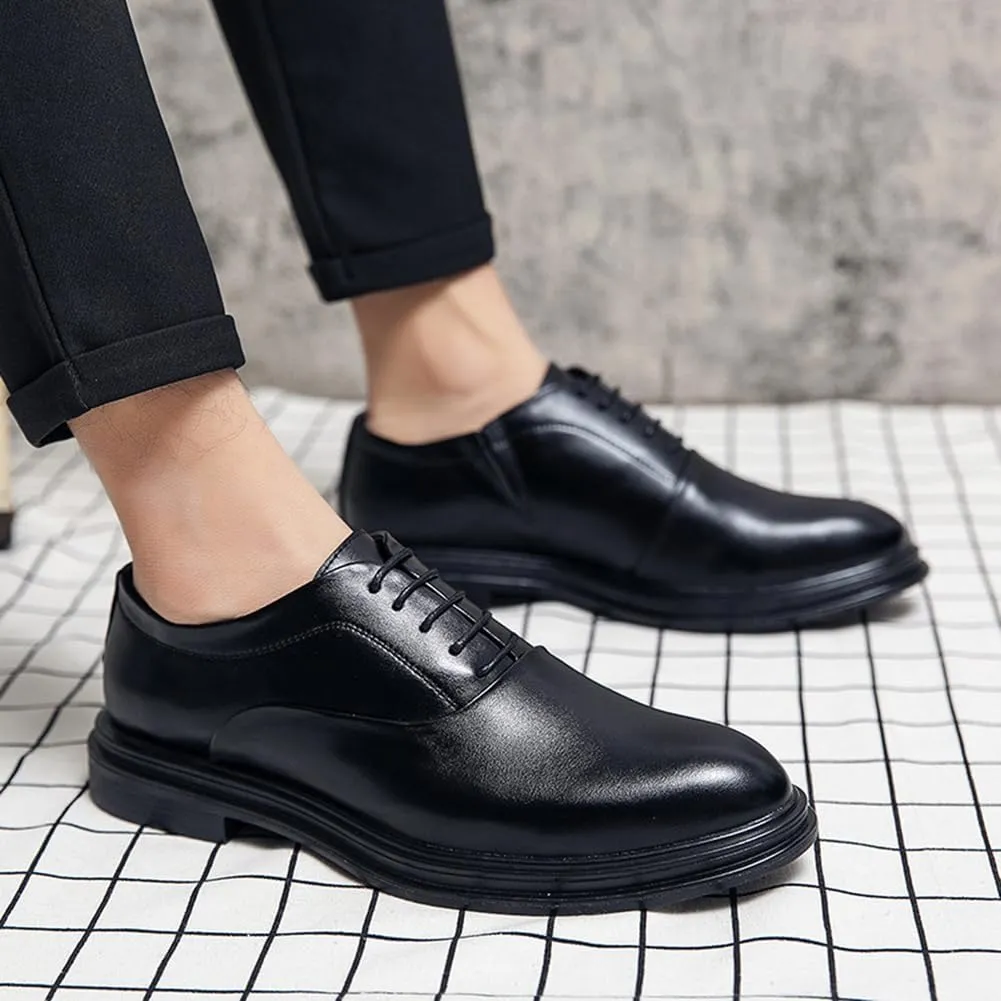 Men's Formal Oxford Shoes Casual Lace-up Derbys, Comfortable School Shoes for Boy, Teen in Business, Party and Wedding