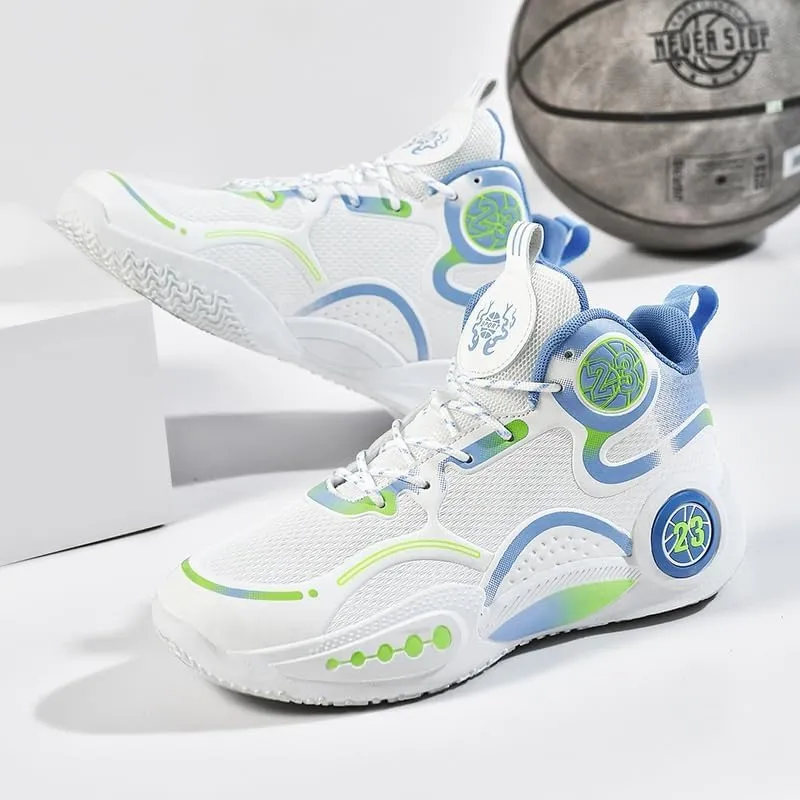 Men's High Top Basketball Shoes Anti Slip Wear-Resistant Shock-Absorbing Lightweight Sports Training Shoes