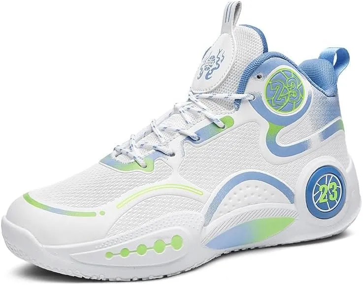 Men's High Top Basketball Shoes Anti Slip Wear-Resistant Shock-Absorbing Lightweight Sports Training Shoes