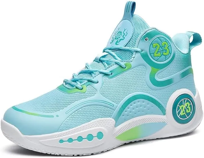 Men's High Top Basketball Shoes Anti Slip Wear-Resistant Shock-Absorbing Lightweight Sports Training Shoes