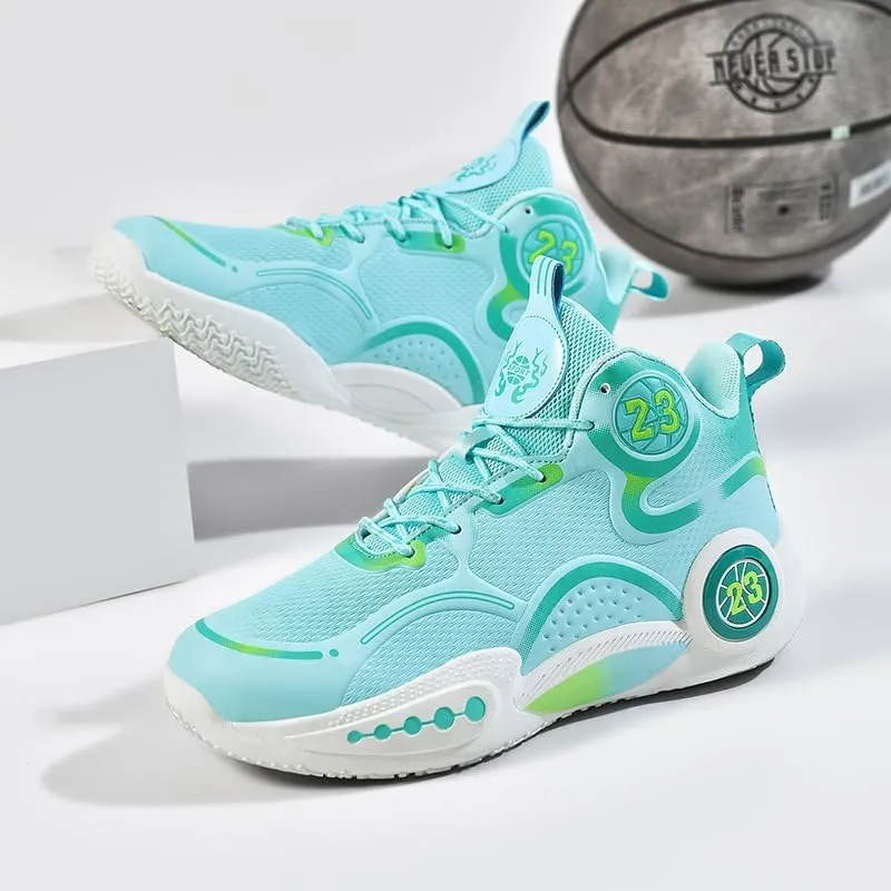 Men's High Top Basketball Shoes Anti Slip Wear-Resistant Shock-Absorbing Lightweight Sports Training Shoes