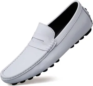 Men's Loafers Penny Driving Loafers Driving Simple Leather Anti-Slip Lightweight Comfortable Fashion Wedding Slip On
