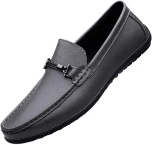 Men's Loafers Penny Loafers Solid Colors Lightweight Leather Flat Heel Lightweight Comfortable Outdoor Slip-ons