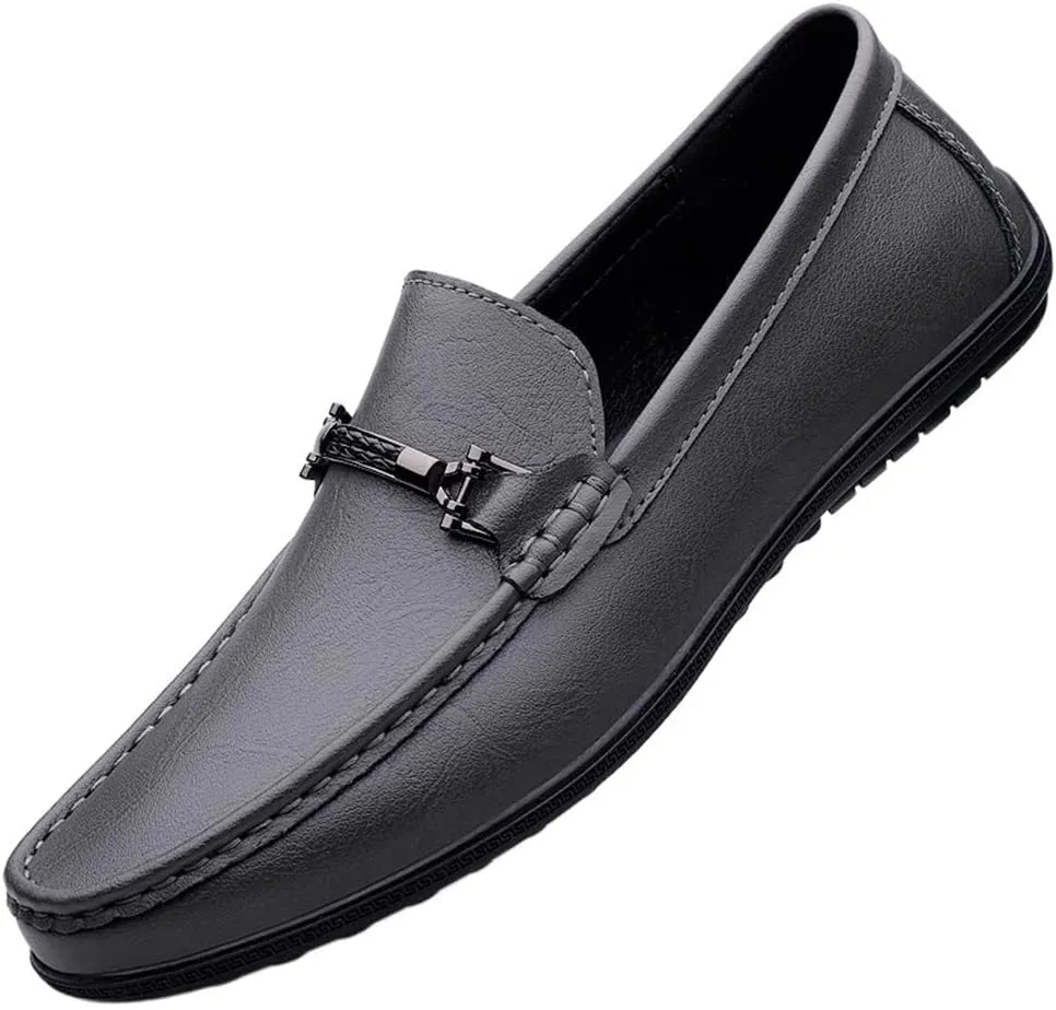 Men's Loafers Penny Loafers Solid Colors Lightweight Leather Flat Heel Lightweight Comfortable Outdoor Slip-ons