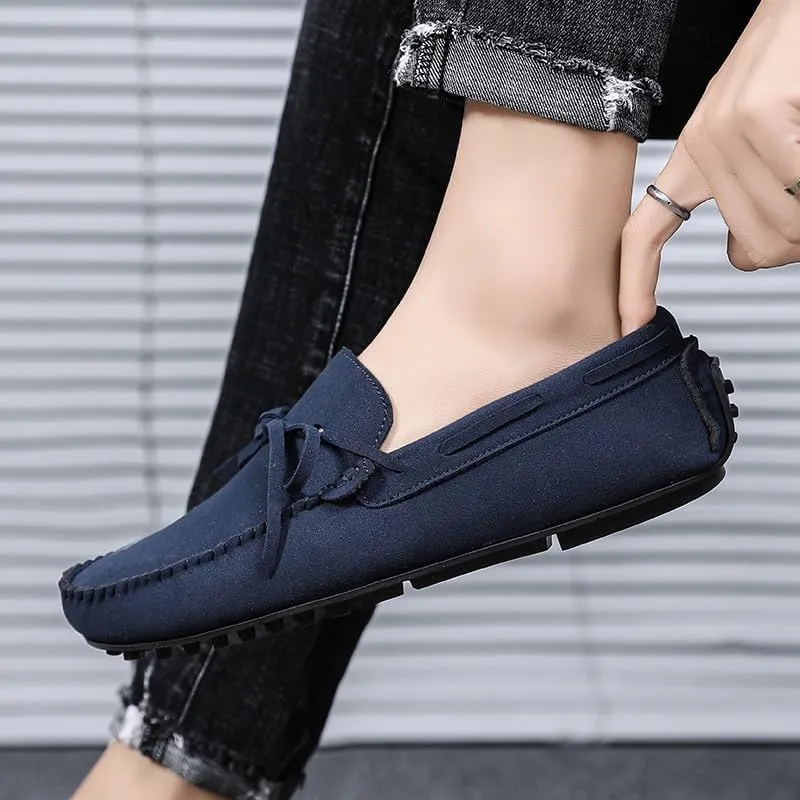 Mens Loafers Round Toe PU Leather Driving Loafers Comfortable Resistant Lightweight Walking Fashion Slip On