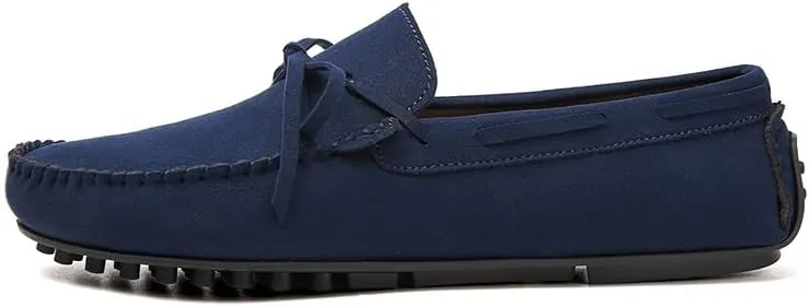 Mens Loafers Round Toe PU Leather Driving Loafers Comfortable Resistant Lightweight Walking Fashion Slip On