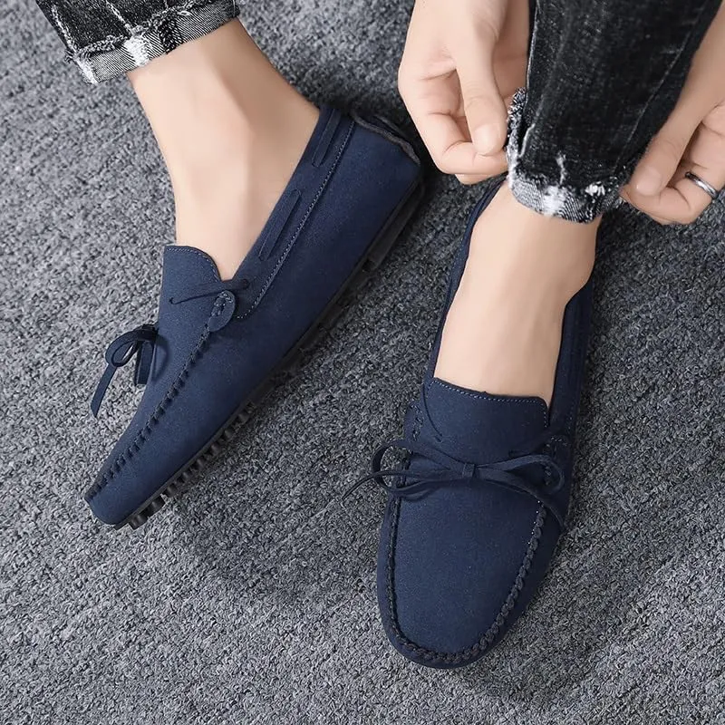 Mens Loafers Round Toe PU Leather Driving Loafers Comfortable Resistant Lightweight Walking Fashion Slip On