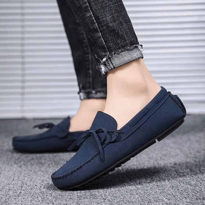 Mens Loafers Round Toe PU Leather Driving Loafers Comfortable Resistant Lightweight Walking Fashion Slip On