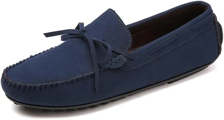 Mens Loafers Round Toe PU Leather Driving Loafers Comfortable Resistant Lightweight Walking Fashion Slip On