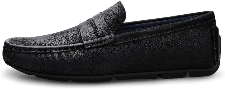 Mens Loafers Square Toe Nubuck Leather Penny Driving Loafers Comfortable Anti-Slip Slip Resistant Outdoor Prom Slip-ons