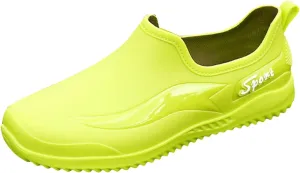 Mens Low Carf Rain Boots Durable Garden Working Shoes Casul Waterproof Shoes Lightweight Fishing Shoes Non Slip Hiking Rain Boots Men Low Top Deck Booties with Comfortable Insole