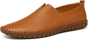 Mens Non-Slip Loafers Leather Fashion Casual Shoes Outdoor Comfortable Walking Shoes Lightweight Oxfords
