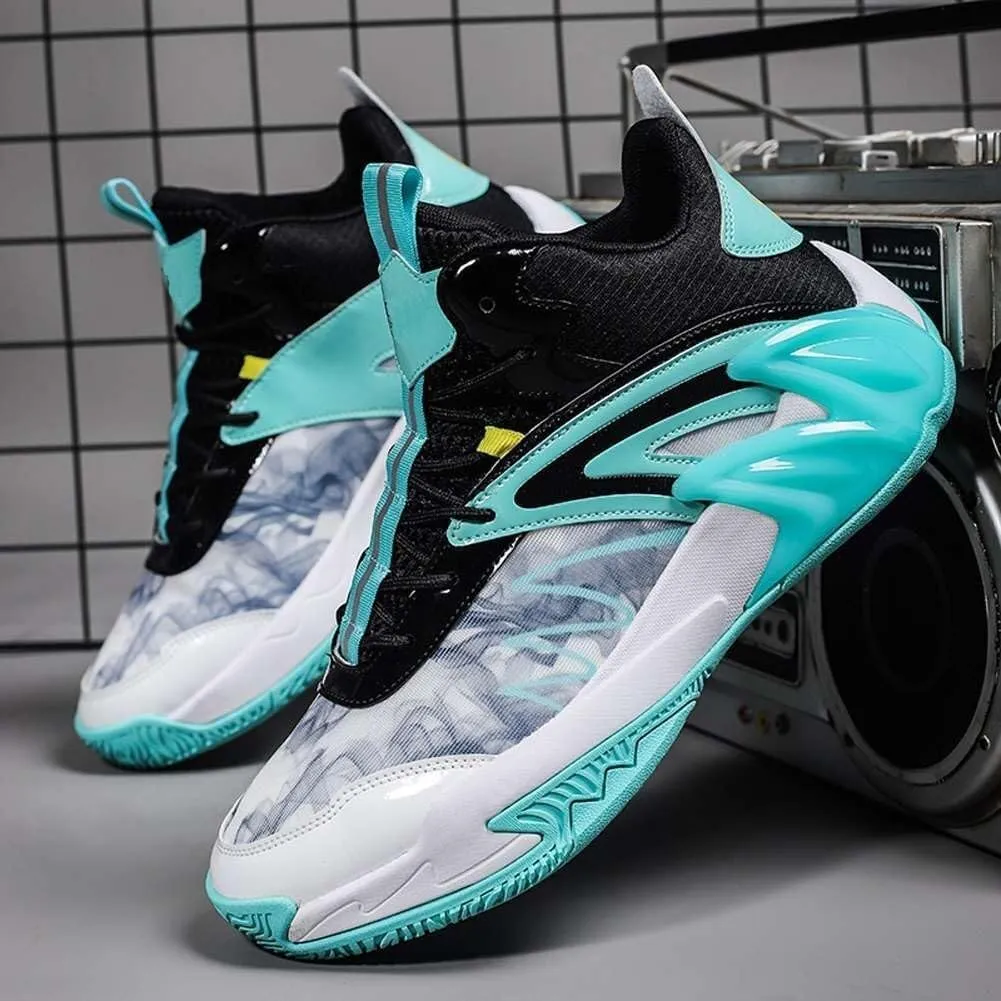 Men's Outdoor Basketball Shoes High top Rebound Wear-Resistant Shock-Absorbing Sports Running Training Boots