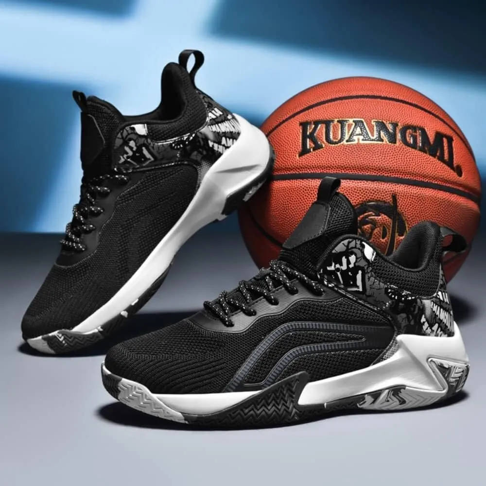 Men's Oversized Basketball Shoes are Lightweight Anti Slip Shock-Absorbing Rebound Grip Sports Training Boots
