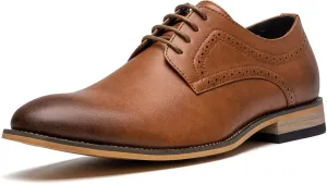 Men's Oxford Formal Dress Shoes Comfortable Classic Business Lace Up Derby Plain Toe