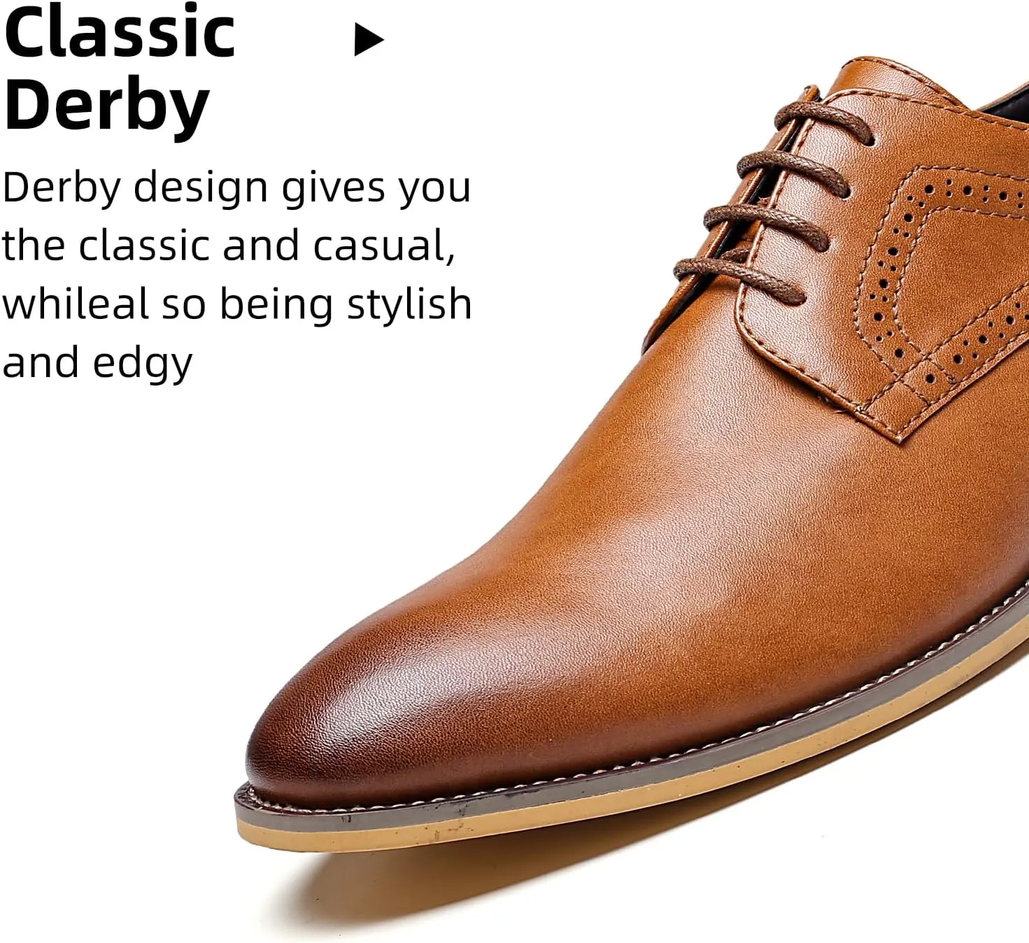 Men's Oxford Formal Dress Shoes Comfortable Classic Business Lace Up Derby Plain Toe