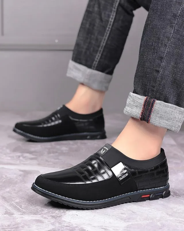 Men??s Oxford No-Stripe Orthopedic Leather Shoes Derby Formal Business Dress Sneakers Casual Walking Driving Slip-on Loafers