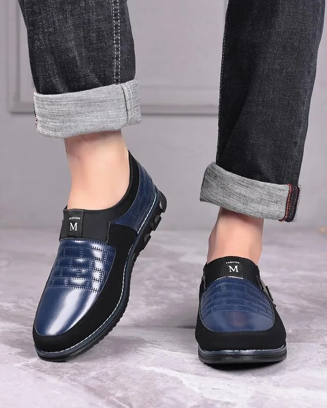 Men??s Oxford No-Stripe Orthopedic Leather Shoes Derby Formal Business Dress Sneakers Casual Walking Driving Slip-on Loafers