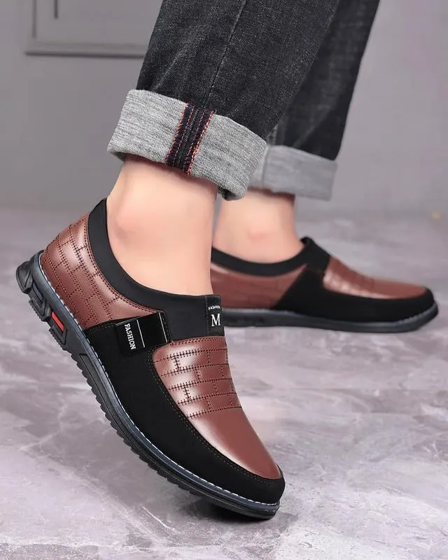 Men??s Oxford No-Stripe Orthopedic Leather Shoes Derby Formal Business Dress Sneakers Casual Walking Driving Slip-on Loafers