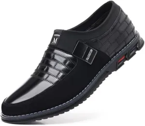 Men??s Oxford No-Stripe Orthopedic Leather Shoes Derby Formal Business Dress Sneakers Casual Walking Driving Slip-on Loafers