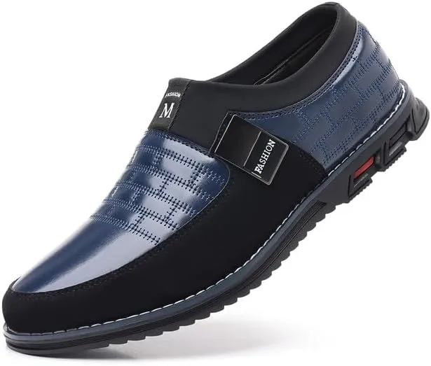 Men??s Oxford No-Stripe Orthopedic Leather Shoes Derby Formal Business Dress Sneakers Casual Walking Driving Slip-on Loafers